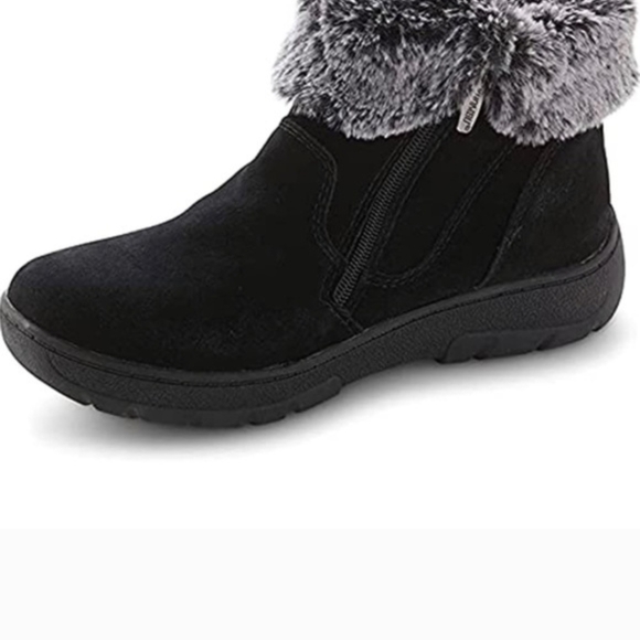 KHOMBU Women's Black Faux Fur Ankle Boots - Picture 5 of 5